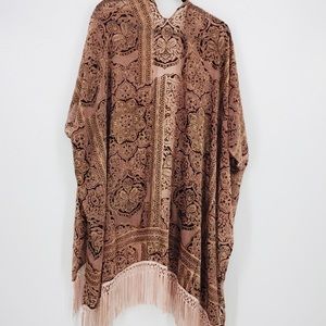 Paparazzi Boho Semi-Sheer Fringed Kimono Size OS